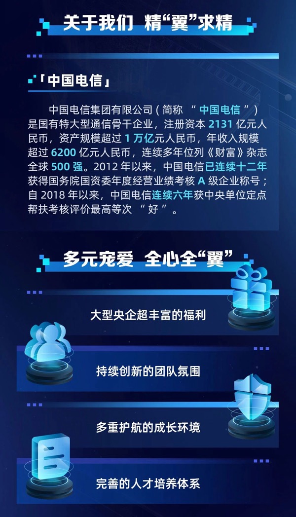 中国电信2025校园招聘博士招聘全面启动