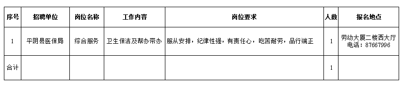 平阴县2024年城镇公益性岗位招聘公告