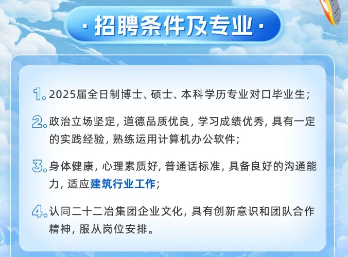 中国二十二冶集团有限公司2025年校园招聘