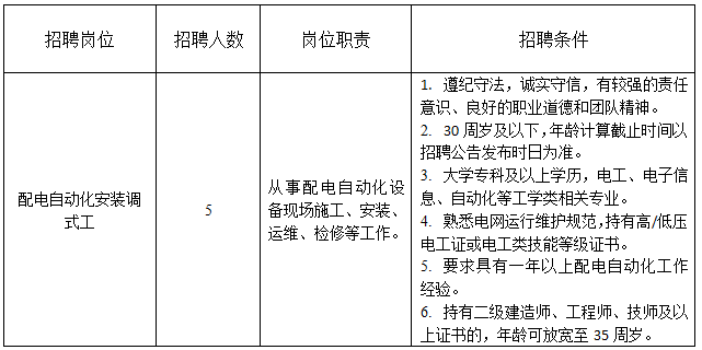 嘉兴市恒光电力建设责任有限公司华创信息科技分公司招聘公告