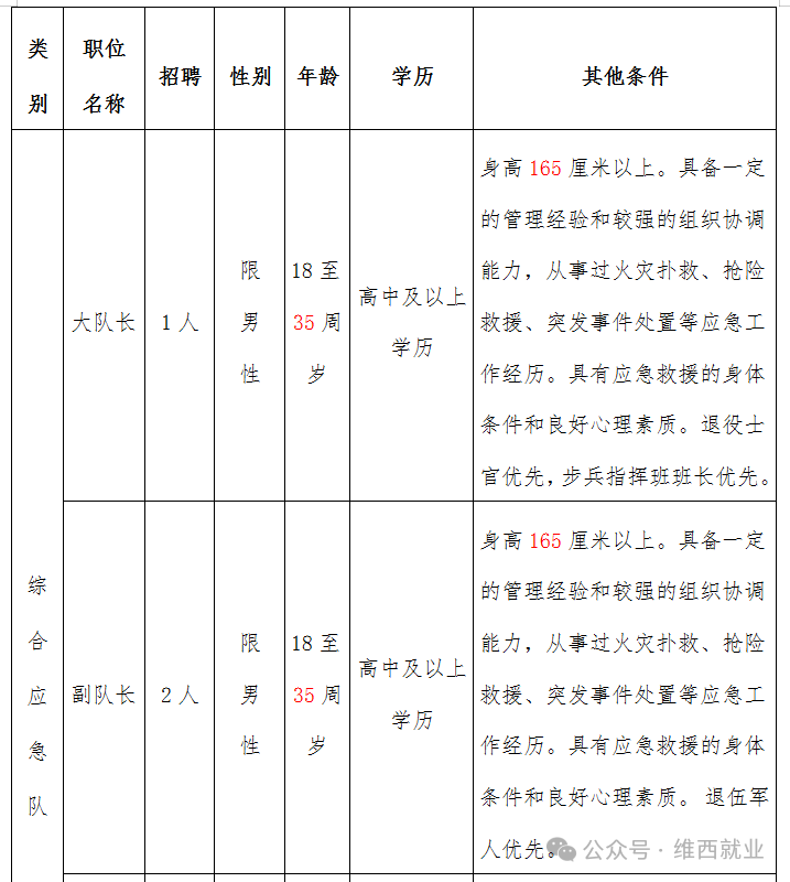 维西县应急管理局综合应急队人员招聘公告