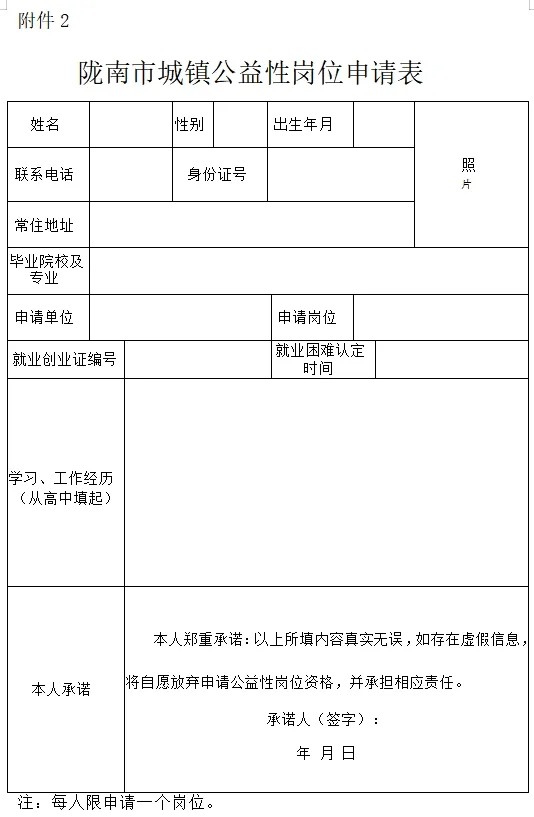 2025年陇南市直单位招聘公益性岗位人员的公告