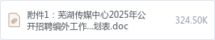 芜湖传媒中心2025年公开招聘编外工作人员公告