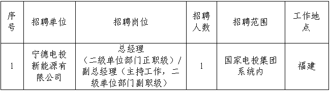 国家电投集团福建公司招聘公告