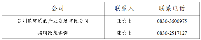 四川数智原酒产业发展有限公司招聘公告