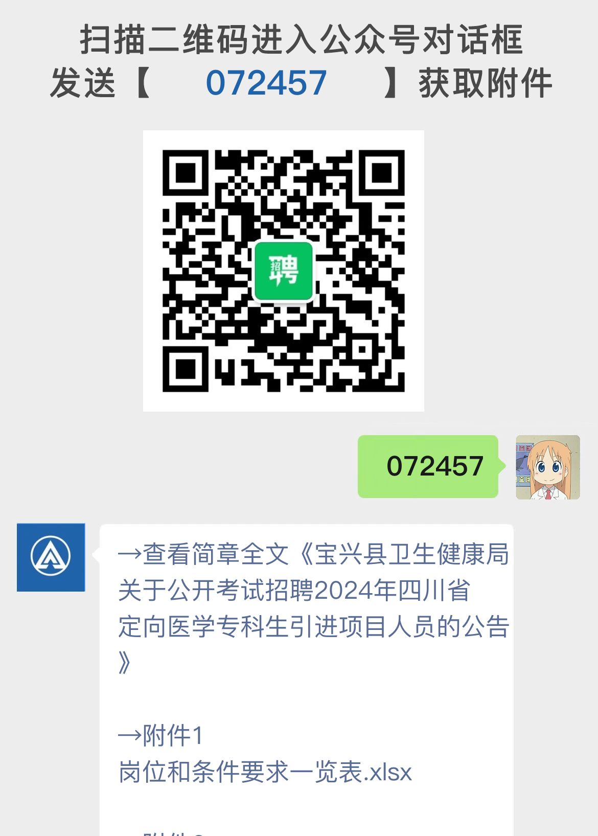 宝兴县卫生健康局关于公开考试招聘2024年四川省定向医学专科生引进项目人员的公告