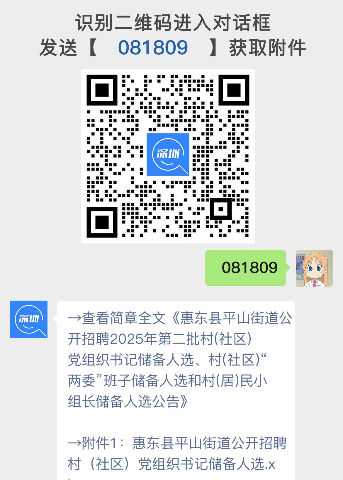 惠东县平山街道公开招聘2025年第二批村(社区)党组织书记储备人选、村(社区)“两委”班子储备人选和村(居)民小组长储备人选公告