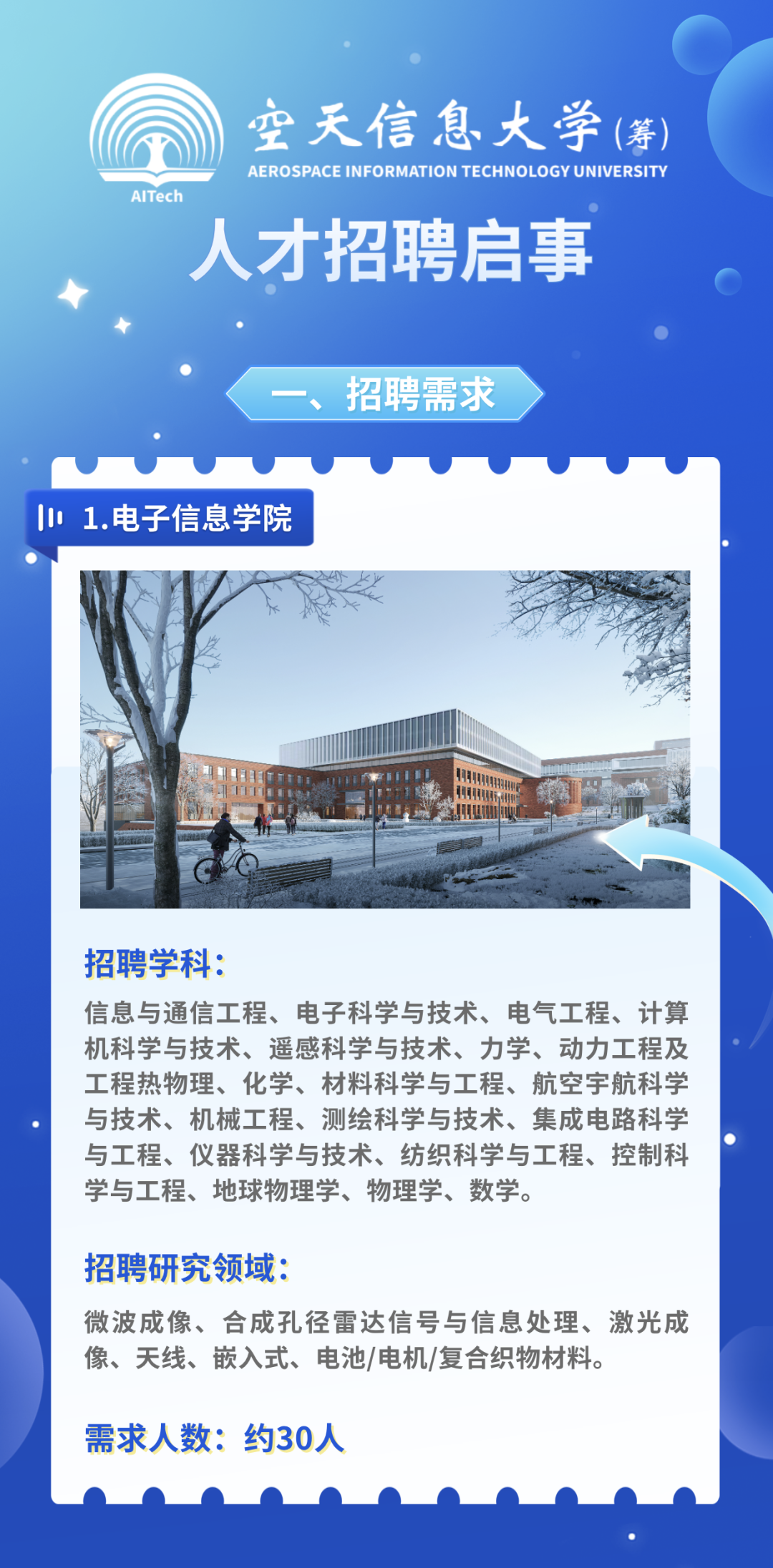 空天信息大学(筹)公开招聘公告