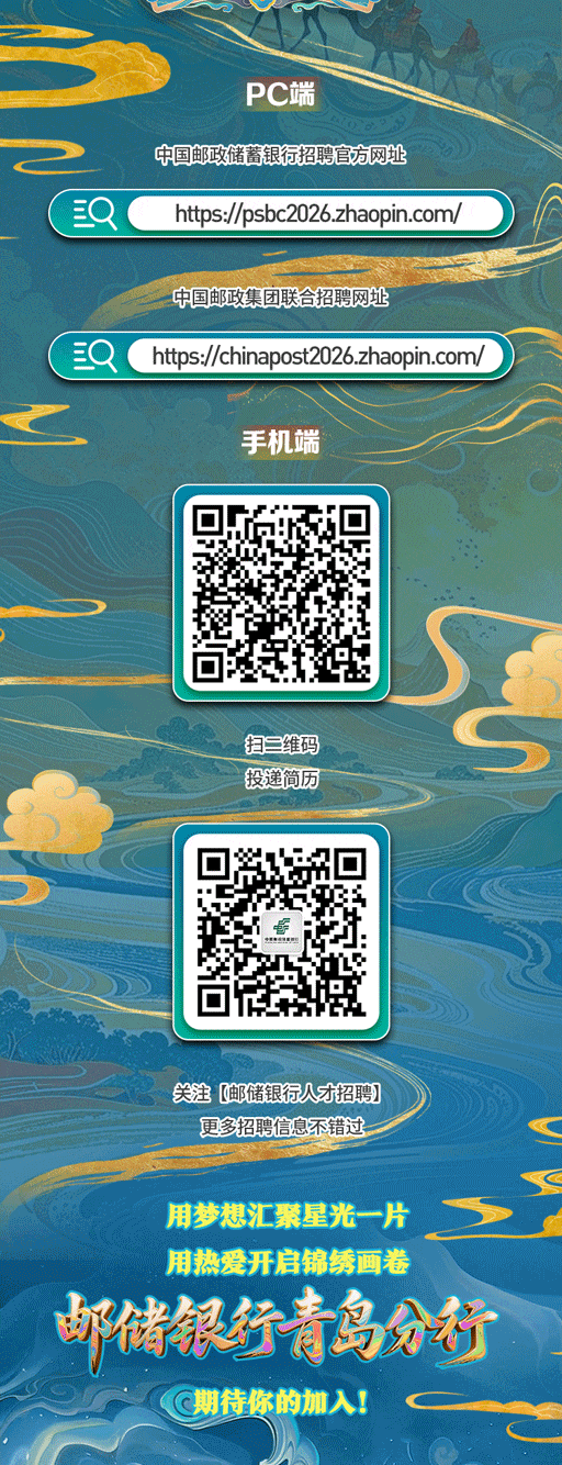 中国邮政储蓄银行青岛分行2026校园招聘