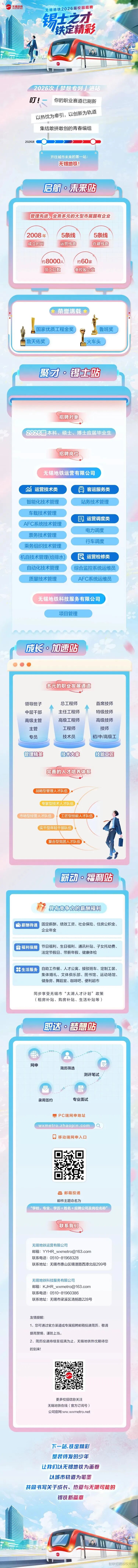 无锡地铁集团启动招聘