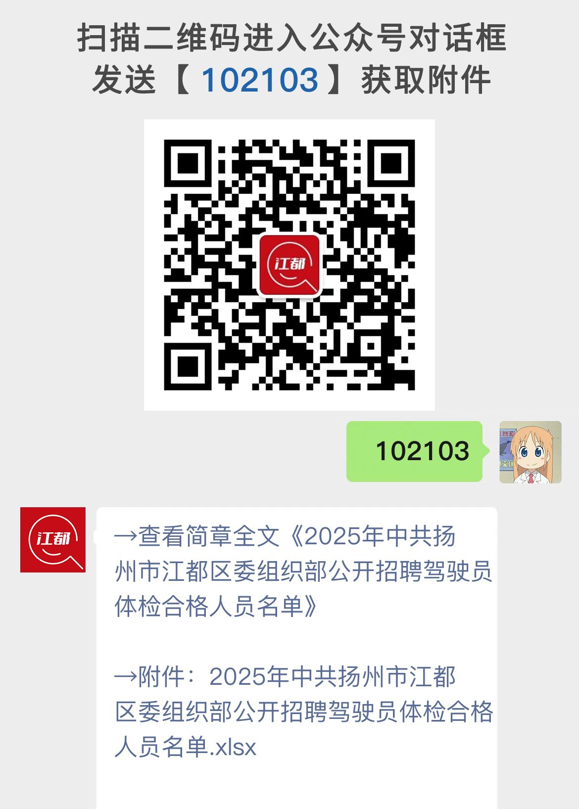 2025年中共扬州市江都区委组织部公开招聘驾驶员体检合格人员名单
