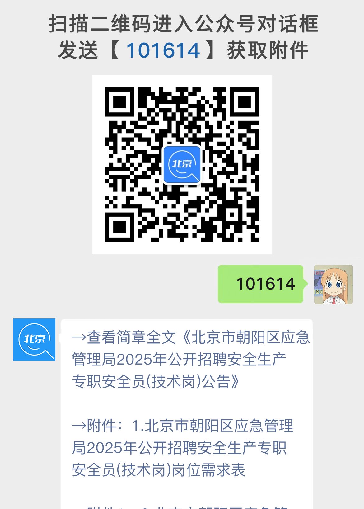 北京市朝阳区应急管理局2025年公开招聘安全生产专职安全员(技术岗)公告