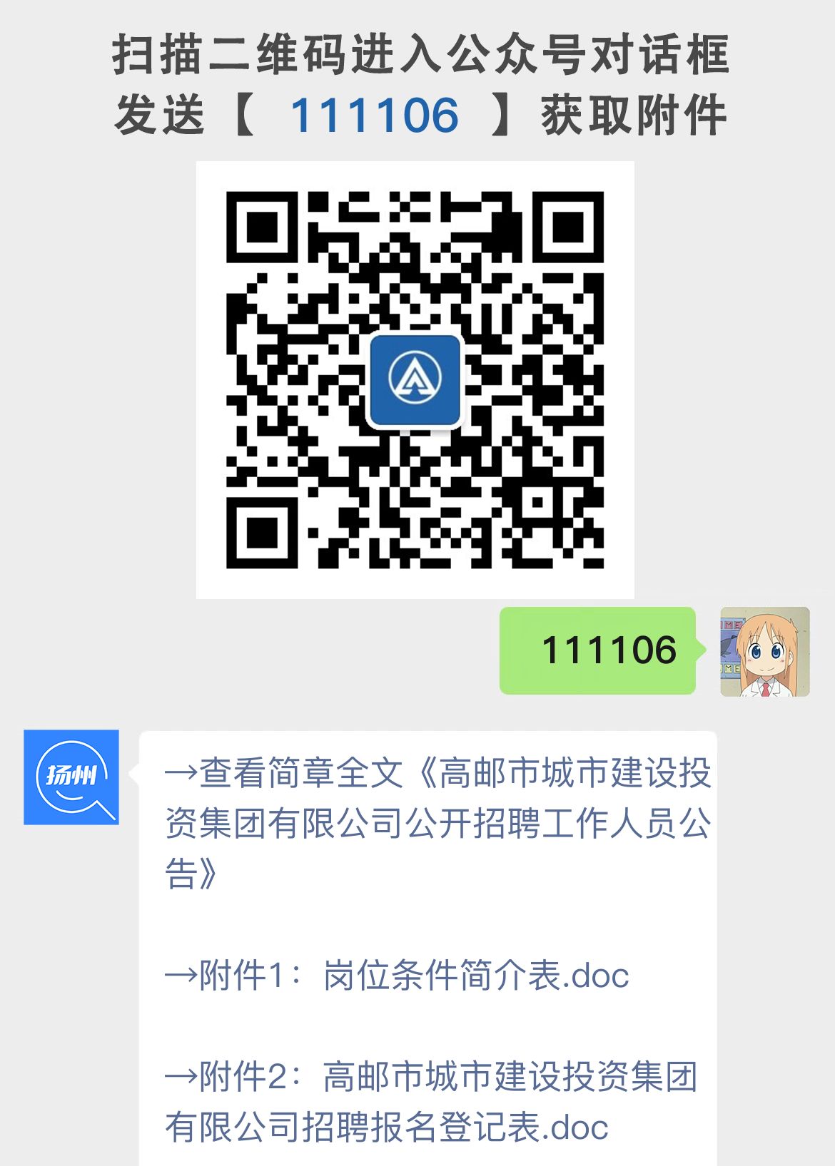 高邮市城市建设投资集团有限公司公开招聘工作人员公告