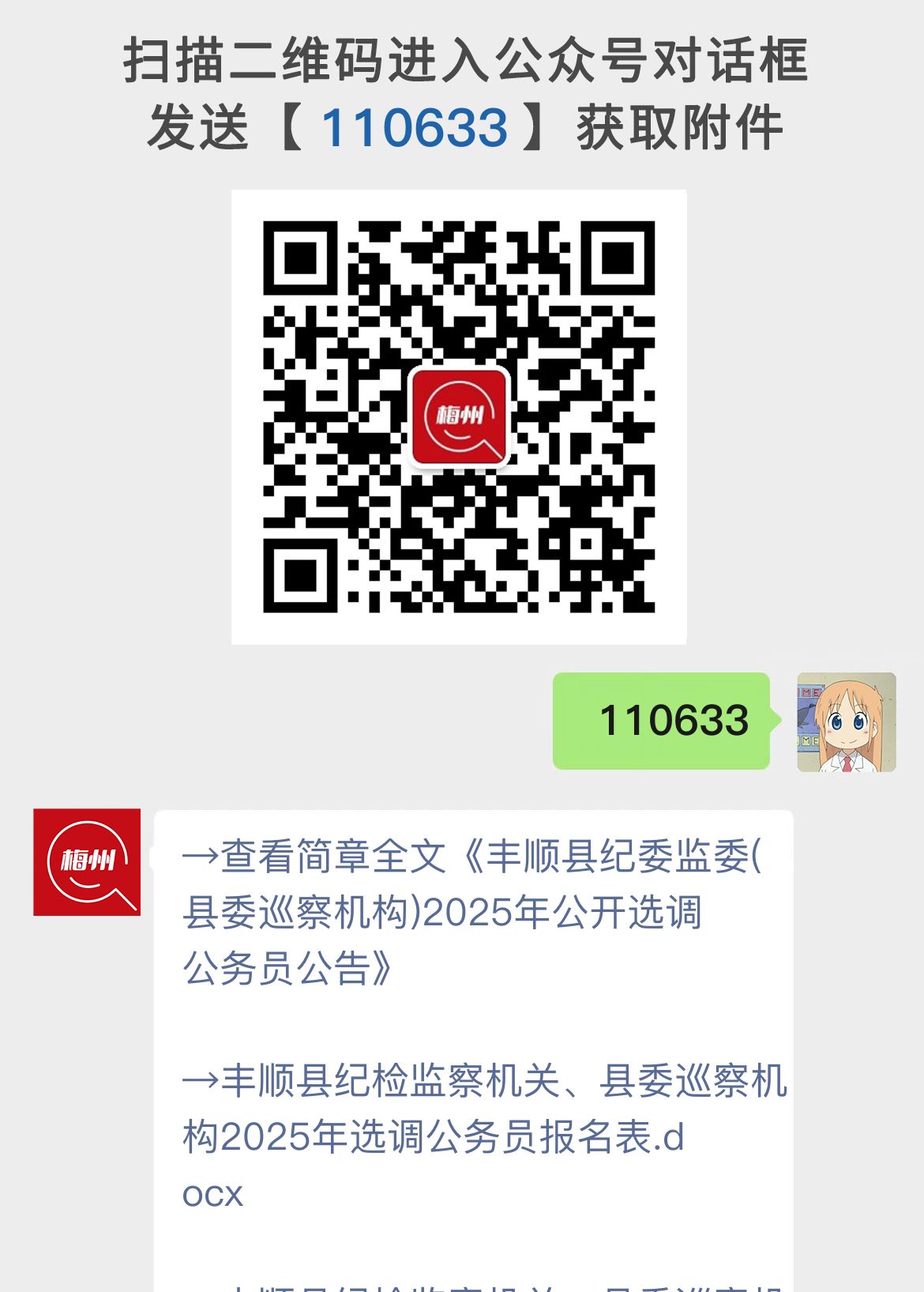 丰顺县纪委监委(县委巡察机构)2025年公开选调公务员公告