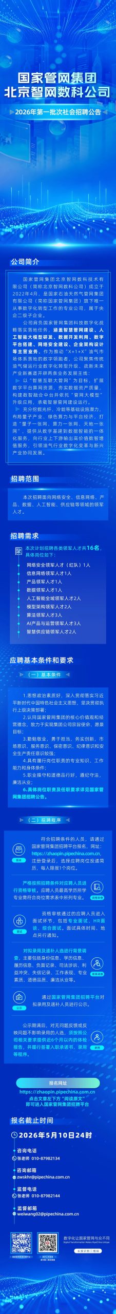 国家管网集团北京智网数科公司2026年第一批次社会招聘公告